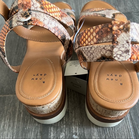 a New Day™ Women's Abigail Heels - Faux-leather Sandals Ankle Strap Snakeskin 12 - Picture 9 of 11